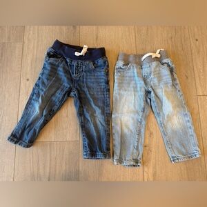 GAP Kids Dark and Light Blue Pull On Slim Jeans